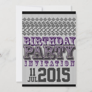 Invitation à la fête d'anniversaire Diamants Rayés