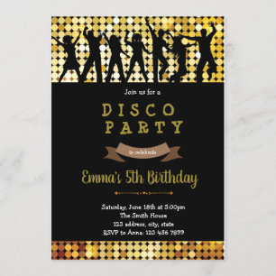 Invitation à la fête d'anniversaire Disco dance