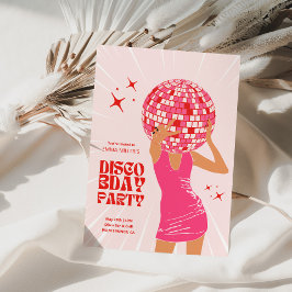 Invitation à la fête d'anniversaire Disco Girl