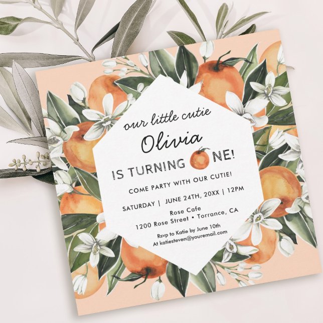 Invitation à la fête d'anniversaire d'Orange Littl (Créateur téléchargé)