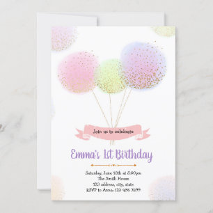 Invitation à la fête d'anniversaire du ballon