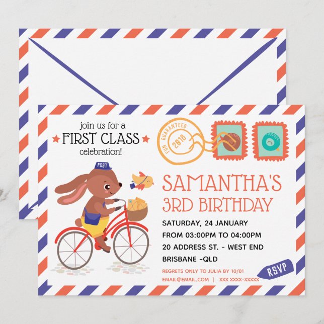 Invitation à la fête d'anniversaire du bureau de p (Devant / Derrière)