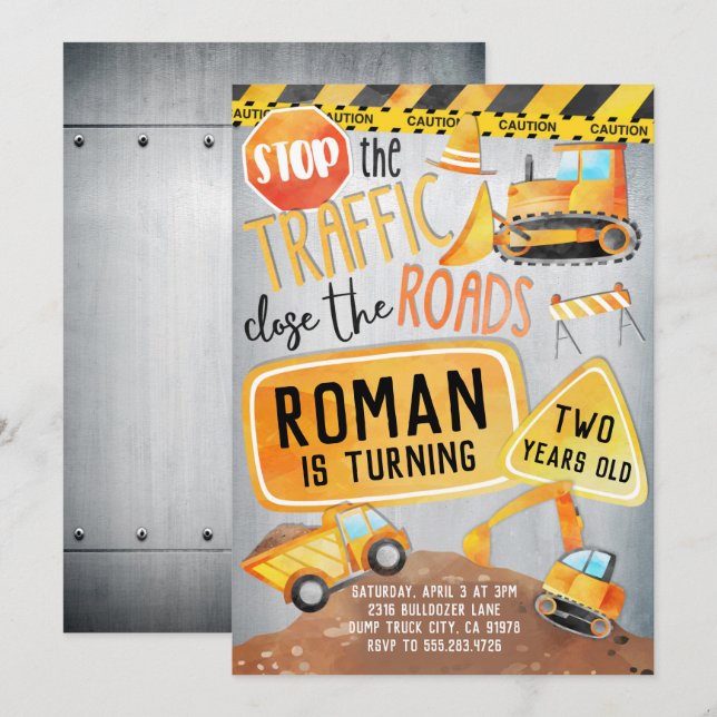 Invitation à la fête d'anniversaire du camion de c (Devant / Derrière)