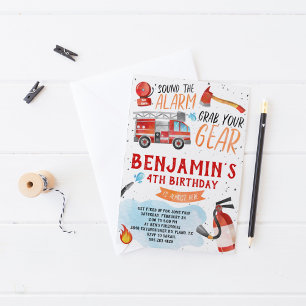 Invitation à la fête d'anniversaire du camion-feu