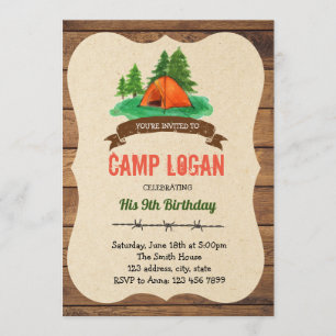 Invitation à la fête d'anniversaire du camp