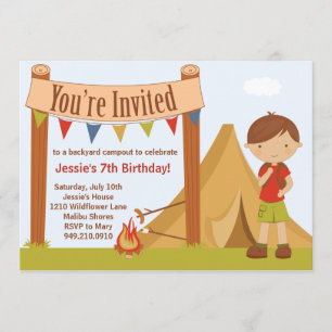 Invitation à la fête d'anniversaire du camping