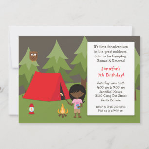 Invitation à la fête d'anniversaire du camping pou