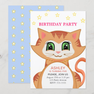 Invitation à la fête d'anniversaire du chat roux 5