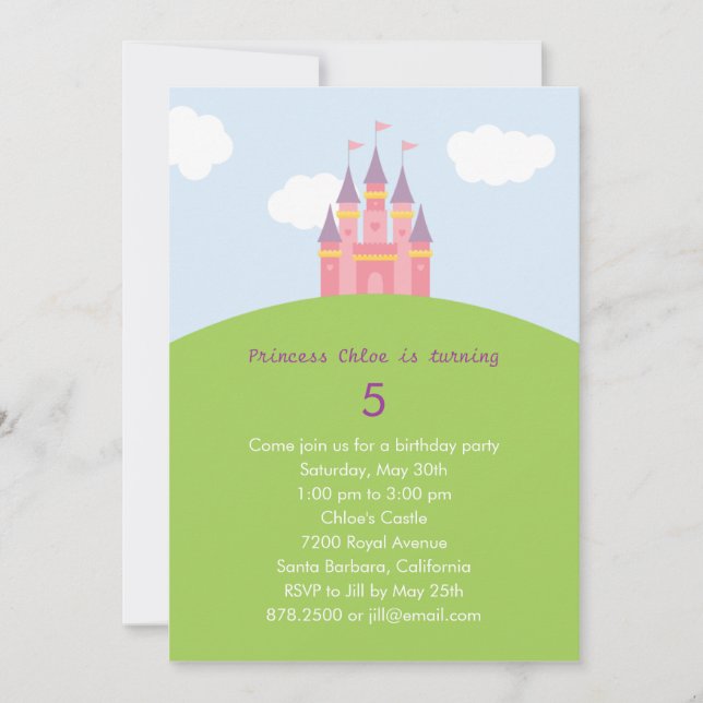 Invitation à la fête d'anniversaire du château Pri (Devant)