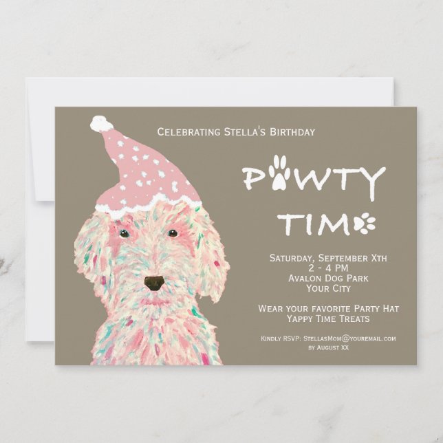 Invitation à la fête d'anniversaire du chien (Pawt (Devant)