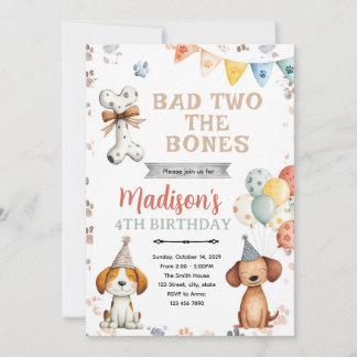 Invitation à la fête d'anniversaire du chiot de ch