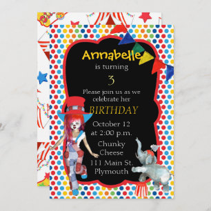 Invitation à la fête d'anniversaire du cirque