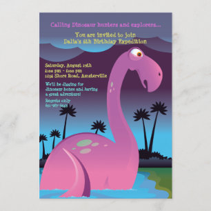 Invitation à la fête d'anniversaire du dinosaure r