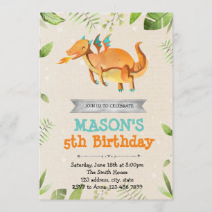 Invitation à la fête d'anniversaire du dragon