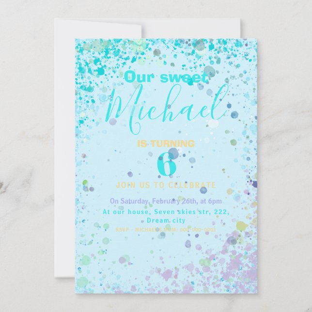 Invitation à la fête d'anniversaire du garçon colo (Devant)