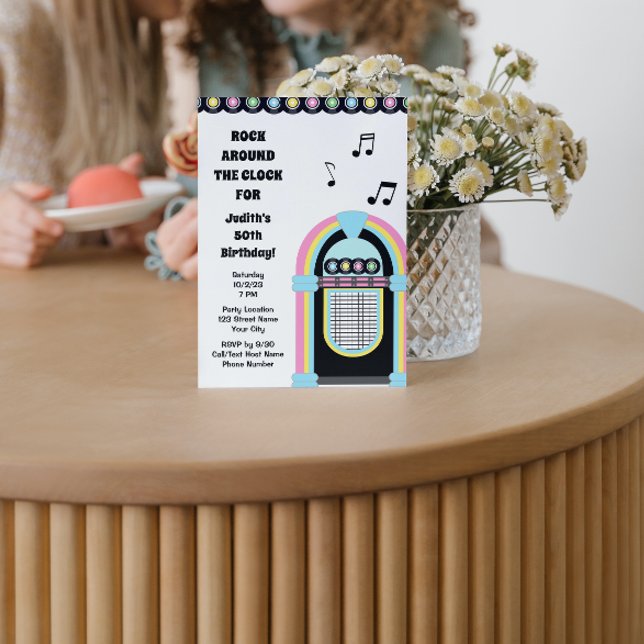 Invitation à la fête d'anniversaire du Jukebox 50 (Créateur téléchargé)