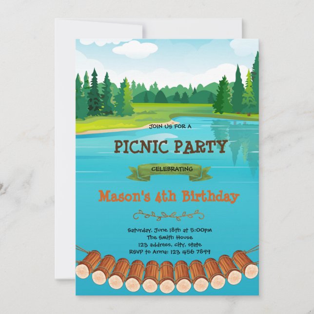 Invitation à la fête d'anniversaire du lac (Devant)