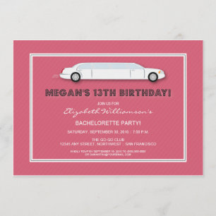 Invitation à la fête d'anniversaire du Limo blanc 