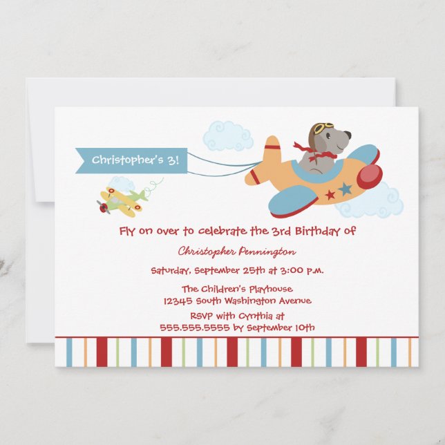 Invitation à la fête d'anniversaire du pilote de c (Devant)