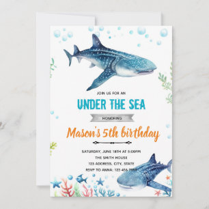 Invitation à la fête d'anniversaire du requin-bale