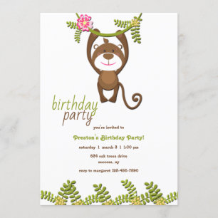 Invitation à la fête d'anniversaire du singe