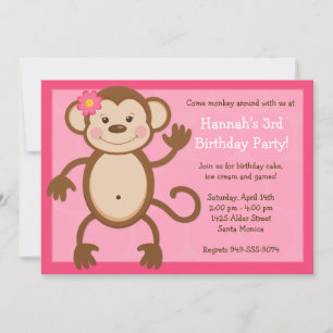 Invitation à la fête d'anniversaire du singe