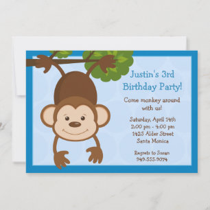 Invitation à la fête d'anniversaire du singe