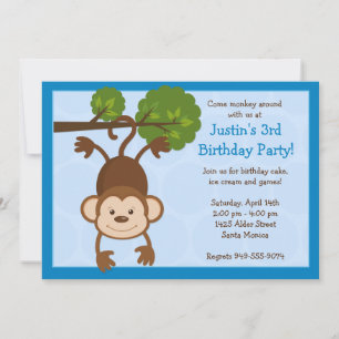 Invitation à la fête d'anniversaire du singe