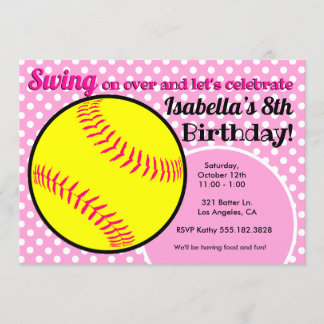 Invitation à la fête d'anniversaire du softball ro