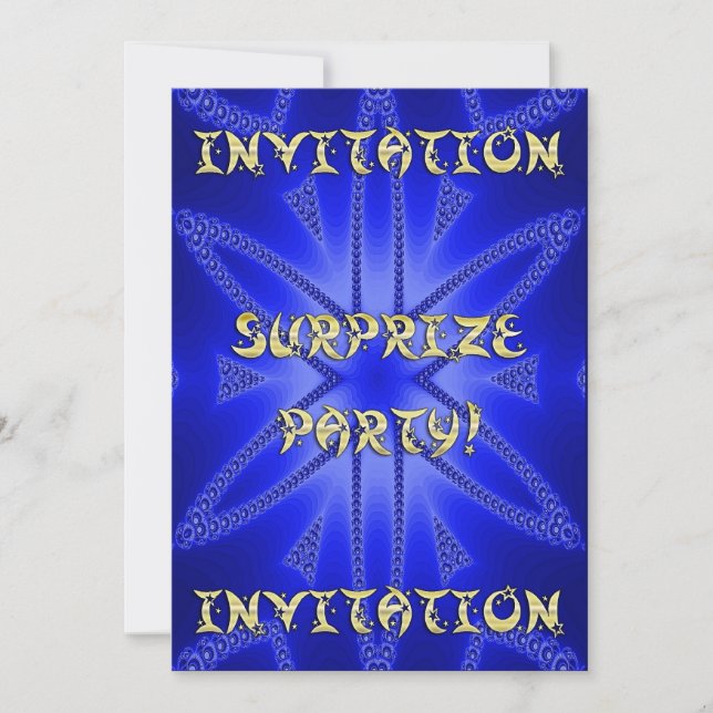 Invitation à la fête d'anniversaire du surprix (Devant)