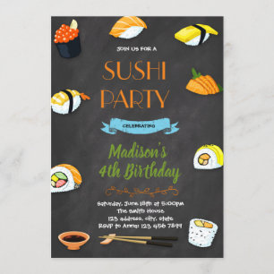 Invitation à la fête d'anniversaire du Sushi