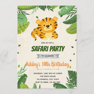 Invitation à la fête d'anniversaire du tigre migno