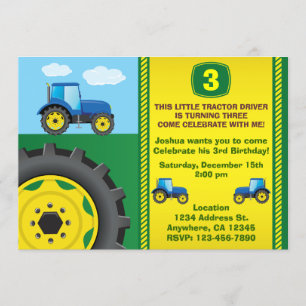 Invitation à la fête d'anniversaire du tracteur, q