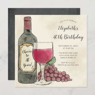 Invitation à la fête d'anniversaire du vin