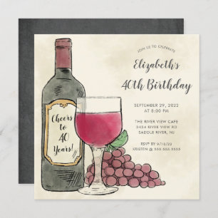 Invitation à la fête d'anniversaire du vin