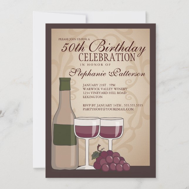 Invitation à la fête d'anniversaire du vin de Tosc (Devant)