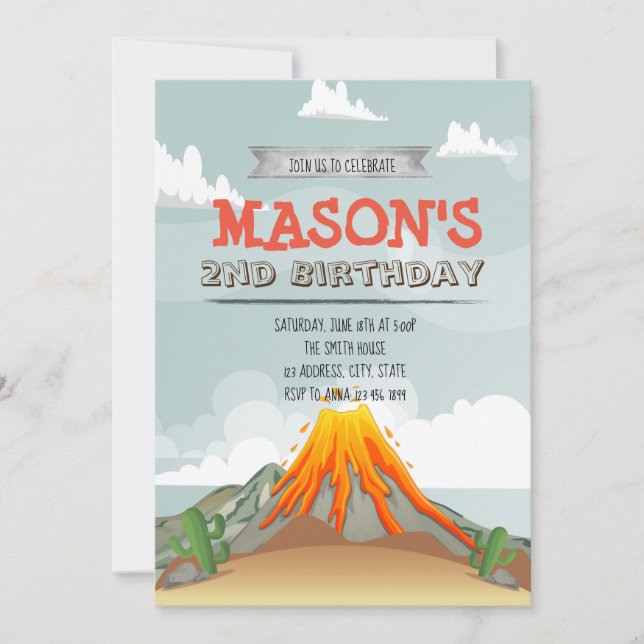 Invitation à la fête d'anniversaire du volcan (Devant)