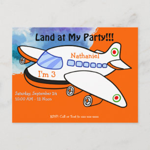 Invitation à la fête d'anniversaire d'un avion pou