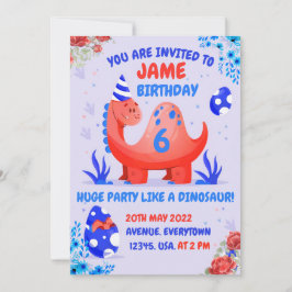 Invitation à la fête d'anniversaire d'un dinosaure