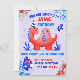 Invitation à la fête d'anniversaire d'un dinosaure