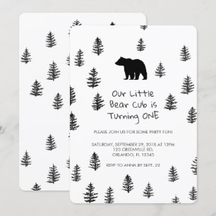 Invitation à la fête d'anniversaire d'un ourson qu