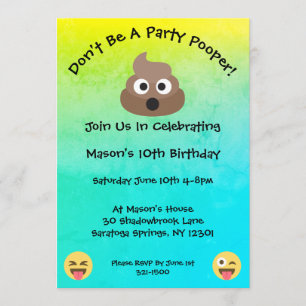 Invitation à la fête d'anniversaire Emoji