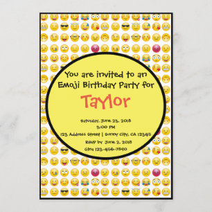 Invitation à la fête d'anniversaire Emoji