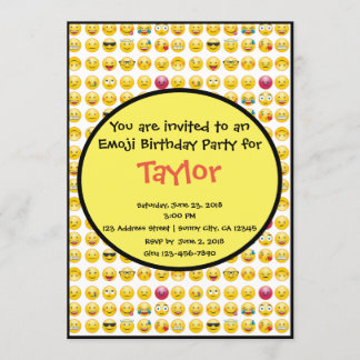 Invitation à la fête d'anniversaire Emoji