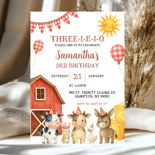 Invitation à la fête d'anniversaire Farm Party Thr