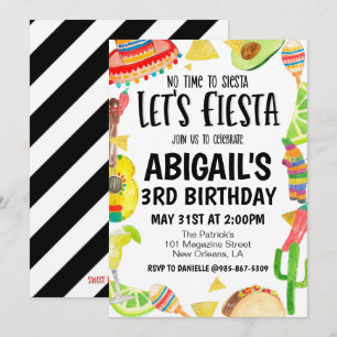 Invitation à la fête d'anniversaire Fiesta