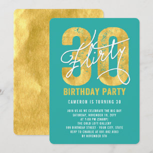 Invitation à la fête d'anniversaire Gold Thirty et