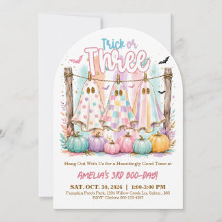 Invitation à la fête d'anniversaire Halloween Tric