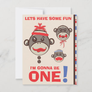 Invitation à la fête d'anniversaire Monkey Busines