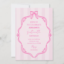Invitation à la fête d'anniversaire Pink Coquette